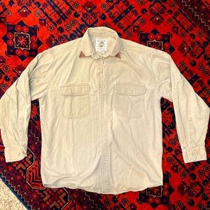 Vintage Men’s Banana Republic button down size M- 100% cotton, leather details